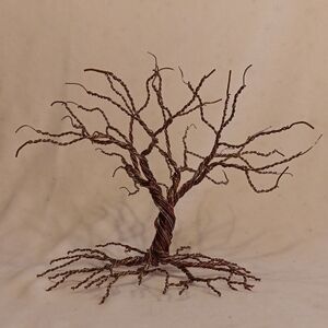 Handcrafted Artisan Copper Wire Tree Sculpture 10.5"x13"